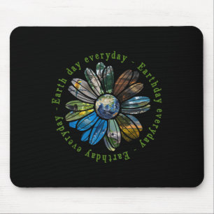Funny Earth Day Everyday Sunflower Earth Animal Lo Mouse Pad
