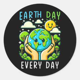 Funny Earth Day Save The Planet Cute Earth Day  Classic Round Sticker