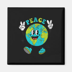 Funny Earth Globe World Peace Sign Earth Day Kids Magnet
