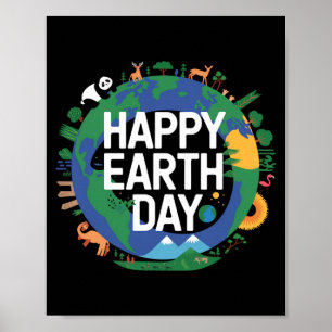Funny earth happy earth day make earth clean funny poster