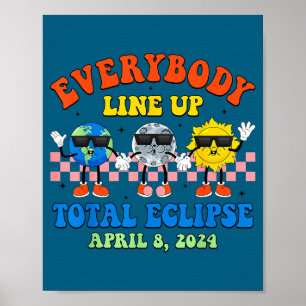 Funny Earth Moon Sun Total Solar Poster