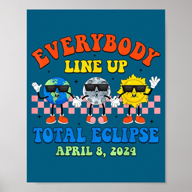 Funny Earth Moon Sun Total Solar Poster (Front)