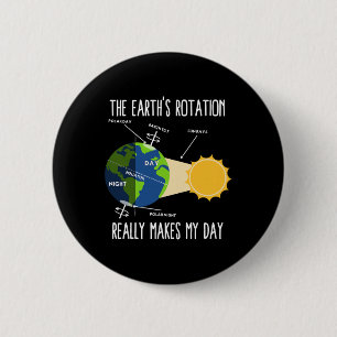 Funny Earth Rotation Earth Day Science Teacher Kid 6 Cm Round Badge