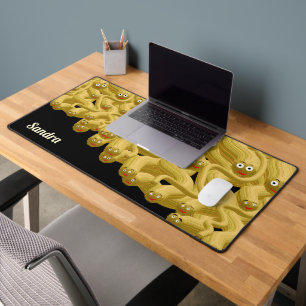 Funny earthworms desk mat