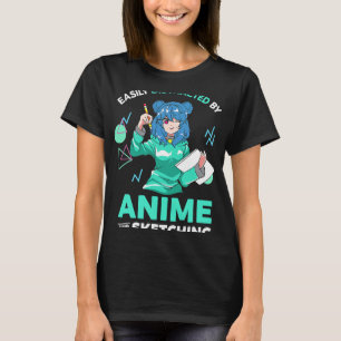 Funny Easily Distracted By Anime and Sketching Gir T-Shirt