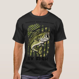Funny Easily Distracted By Camo B Fish American Fl T-Shirt