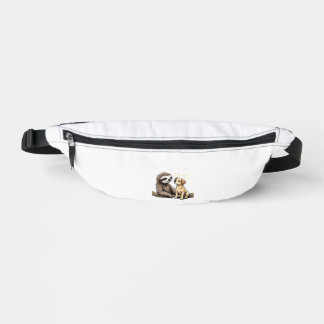 Funny Easily Distracted By Sloths and Dogs T-Shirt Bum Bags