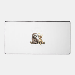 Funny Easily Distracted By Sloths and Dogs T-Shirt Desk Mat