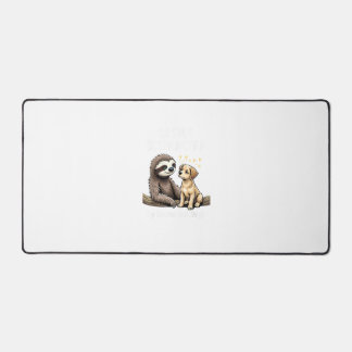 Funny Easily Distracted By Sloths and Dogs T-Shirt Desk Mat
