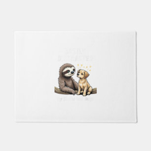 Funny Easily Distracted By Sloths and Dogs T-Shirt Doormat