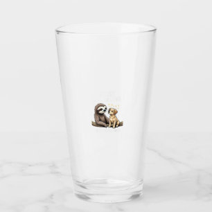 Funny Easily Distracted By Sloths and Dogs T-Shirt Glass