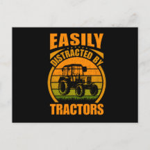 Funny Easily Distracted By Tractors Farm