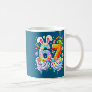 Funny easter 67 six seven bunny eggs mem women coffee mug