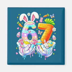 Funny easter 67 six seven bunny eggs mem women magnet
