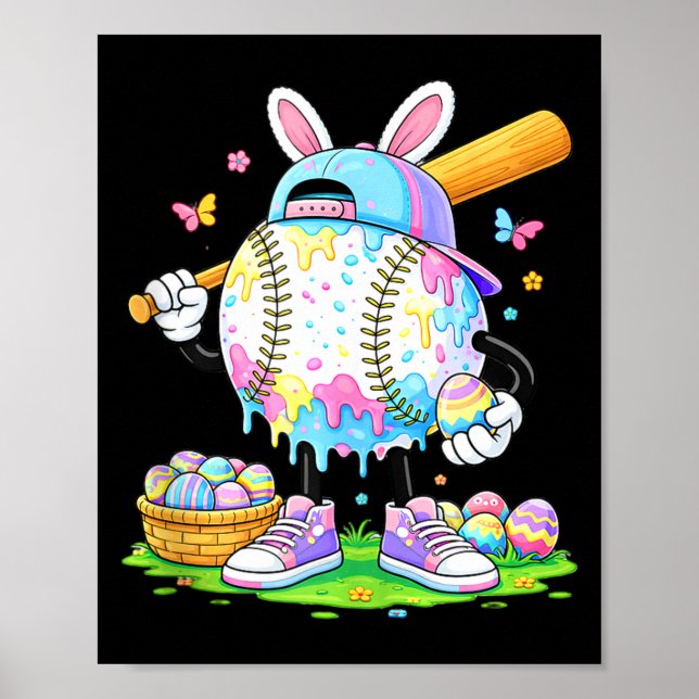 Funny easter baseball bunny egg hunter tank toppng poster (Front)
