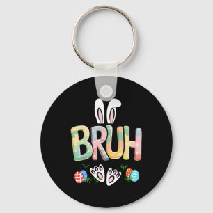 Funny Easter Bruh Meme Happy Easter Day Bunny Eggs Key Ring