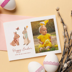 Funny Easter Bunnies "Happy Easter" Photo Holiday Card