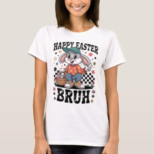 Funny Easter Bunny Bruh Cool Rabbit With Sunglas T-Shirt
