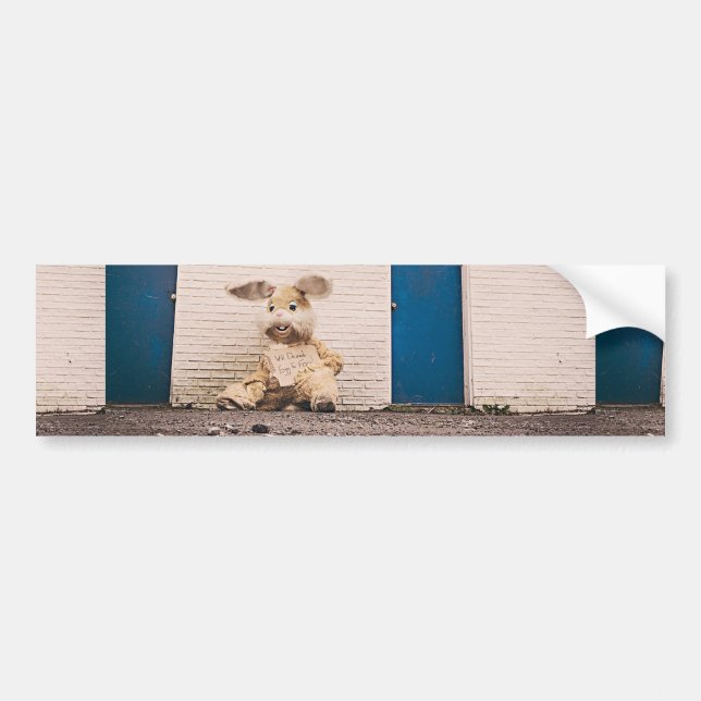 funny easter bunny bumper sticker (Front)