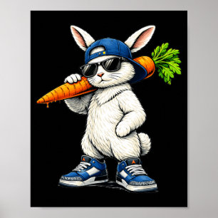 Funny easter bunny carrot style6 rabbit easter poster