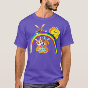 Funny Easter Bunny Cat And Doggy With Bunny Ears T-Shirt