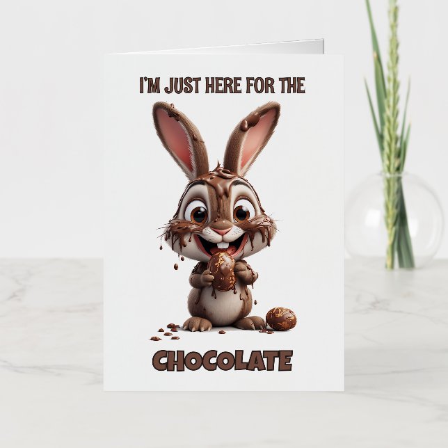 Funny Easter Bunny – Cute & Playful Easter Design Foil Holiday Card (Front)