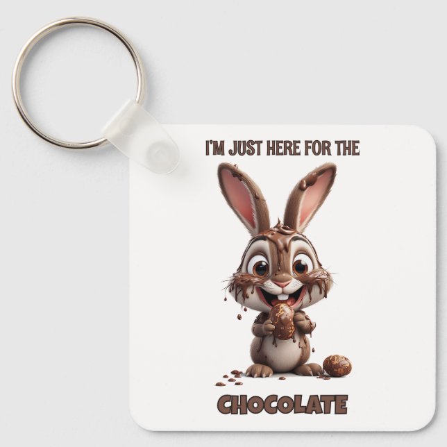 Funny Easter Bunny – Cute & Playful Easter Design Key Ring (Front)