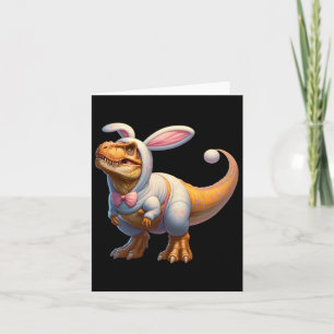 Funny Easter Bunny Dinosaur T-rex Apparel Uni-adul Card
