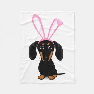 Funny Easter Bunny Dog Black And Tan Dachshund T S Fleece Blanket