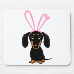 Funny Easter Bunny Dog Black And Tan Dachshund T S Mouse Pad