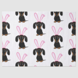 Funny Easter Bunny Dog Black and Tan Dachshund Tissue Paper