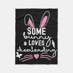 Funny Easter Bunny Ears Cheerleading Lover Pun For Fleece Blanket