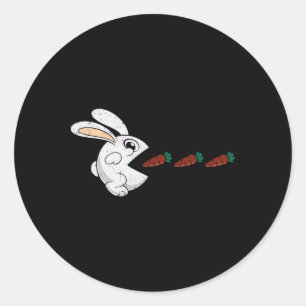 Funny Easter Bunny Eating Chocolate Carrots Rabbit Classic Round Sticker