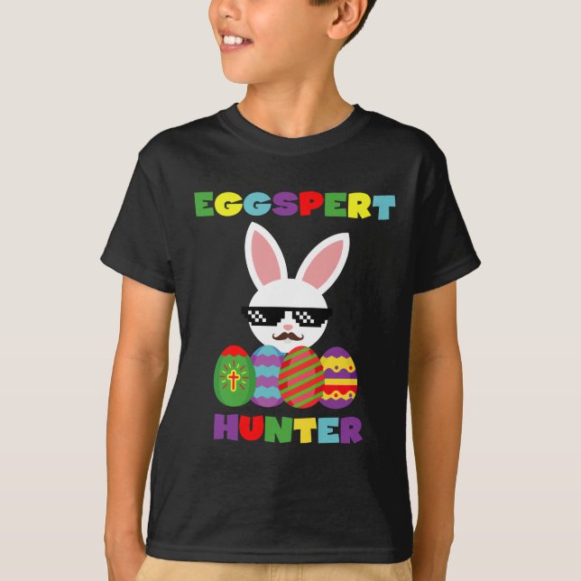 Funny Easter Bunny Egg Hunters Kids T-shirt (Front)