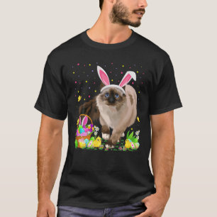 Funny Easter Bunny Egg Hunting Balinese Cat Easter T-Shirt