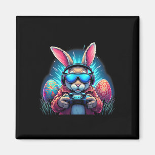 Funny Easter Bunny Egg Video Game Kids Gamer Enter Magnet