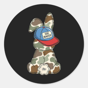 Funny Easter Bunny Face Camo For Boys Men Kids Eas Classic Round Sticker