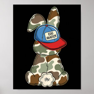 Funny Easter Bunny Face Camo For Boys Men Kids Eas Poster