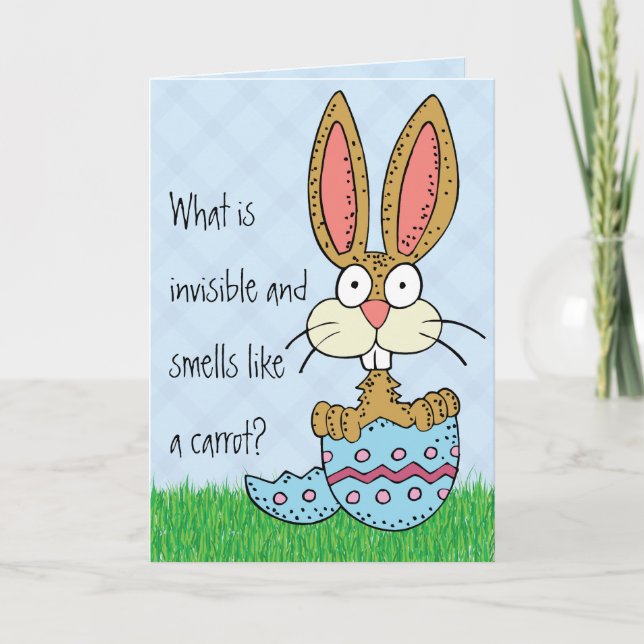 Funny Easter Bunny Joke Holiday Card (Front)