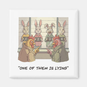 Funny Easter Bunny - Noir Detective Egg Hunt Humou Magnet