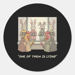Funny Easter Bunny - Noir Detective One Of Them Is Classic Round Sticker