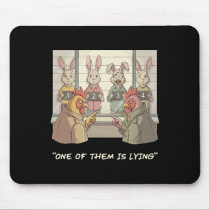 Funny Easter Bunny - Noir Detective One Of Them Is Mouse Pad