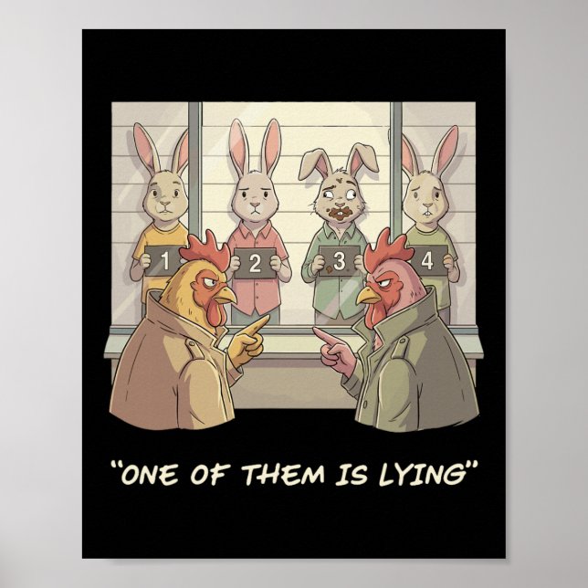 Funny Easter Bunny - Noir Detective One Of Them Is Poster (Front)