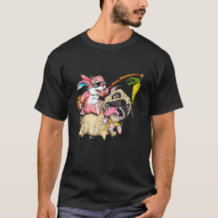 Funny Easter Bunny Pug Easter Basket Eggs Holiday T-Shirt