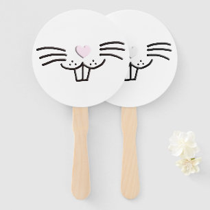 Funny Easter bunny rabbit face cartoon Party game Hand Fan