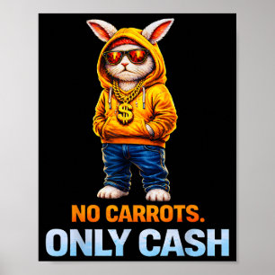 Funny easter bunny streetwear hip hop rabbit poster