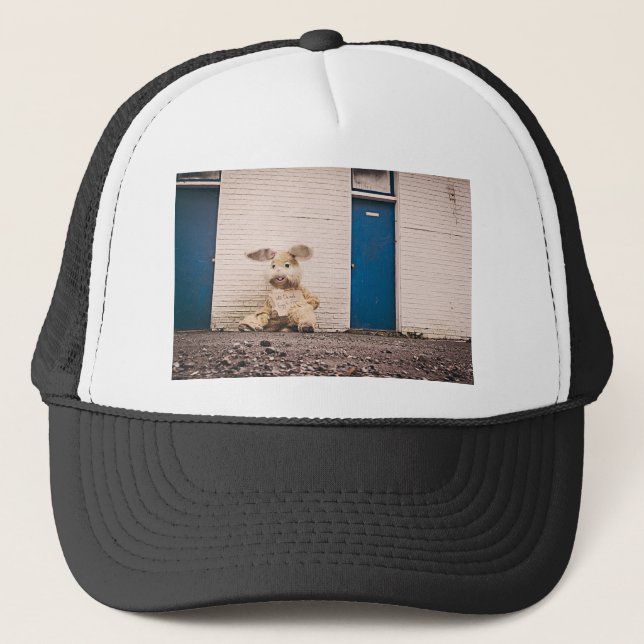 funny easter bunny trucker hat (Front)