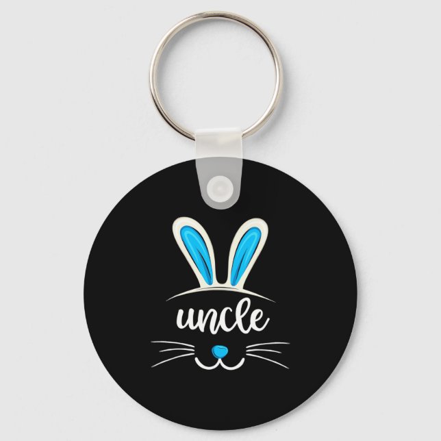 Funny Easter Bunny Uncle Shirt Easter Day Nephew  Key Ring (Front)