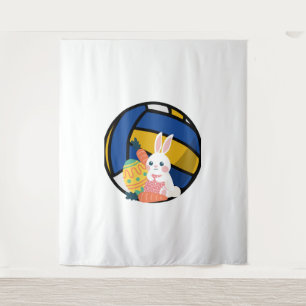 Funny Easter Bunny With Volleyball Ball Tapestry