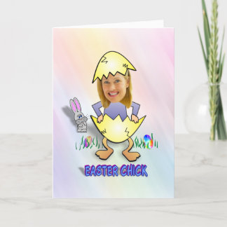 Funny Easter Card: Add-A-Head Shot™ Easter Chick Holiday Card